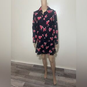 Claudie Pierlot Women's Printed Shirt Dress ‎ Silk Long Sleeve Size 36